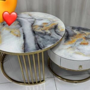 Tables basses gigognes rondes avec plateau en marbre