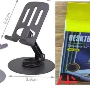 Support de Téléphone et Tablette Pliable K88 | Bureau Réglable 4.7"-13" | Base Pivotante 360° | Compact et Robuste