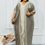 Robe Longue Caftan Modeste Imprimé Ethnique | Tissu Fluide, Coupe Ample Taille Plus 'Abenslo'