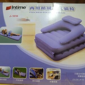 Fauteuil Matelas Gonflable Pliable 2-en-1 Intime J-1016 | Velours Flocé Portable pour Camping et Maison | Taille 175x75cm